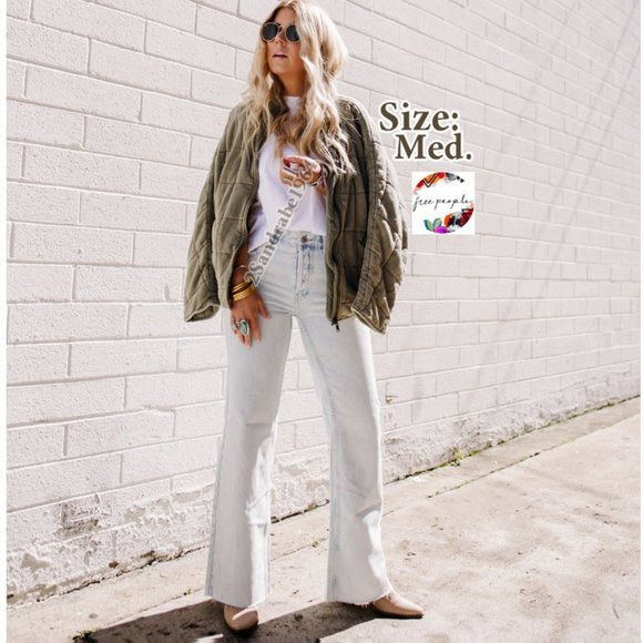 NWT - Free People Dolman Quilted Knit Jacket - Size: M, Color: Dusted Military - Picture 4 of 16